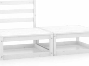 Camerina Salon de Jardin Bois de pin Massif 2 pcs Blanc ,Salons de Jardin,Salon de Jardin Exterieur,Mobilier de Jardin,Meuble de Jardin