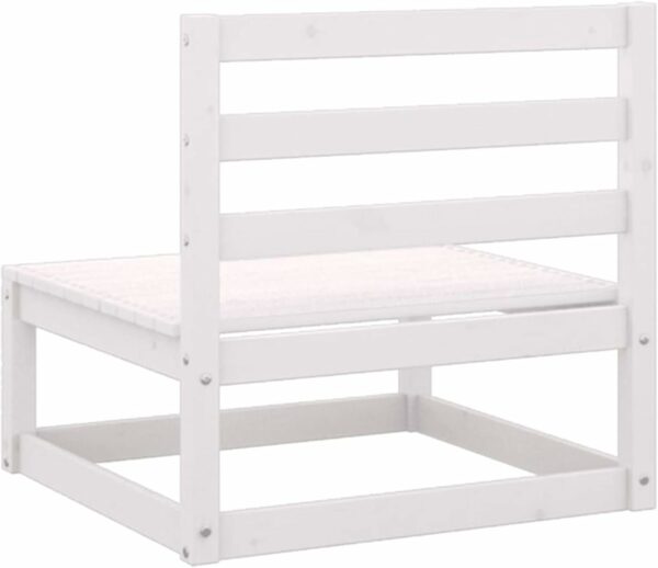 Camerina Salon de Jardin Bois de pin Massif 2 pcs Blanc – Image 5