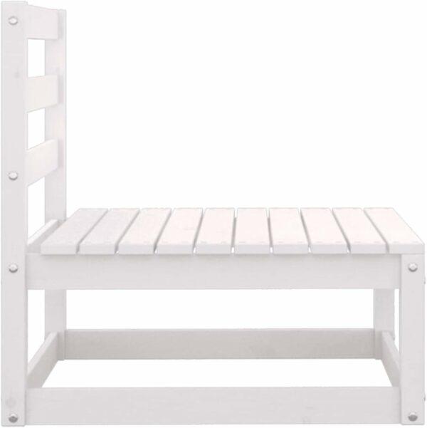 Camerina Salon de Jardin Bois de pin Massif 2 pcs Blanc – Image 4