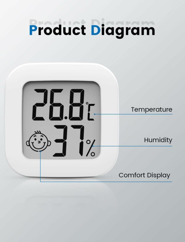 Mini Thermomètre Hygromètre Intérieur Digital à Haute Précision – Image 2