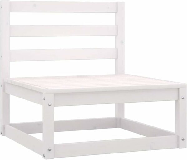 Camerina Salon de Jardin Bois de pin Massif 2 pcs Blanc – Image 2