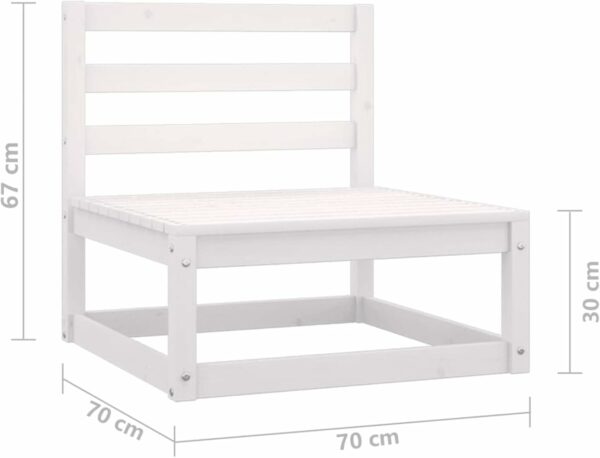 Camerina Salon de Jardin Bois de pin Massif 2 pcs Blanc – Image 9