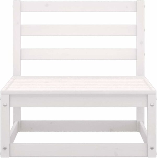 Camerina Salon de Jardin Bois de pin Massif 2 pcs Blanc – Image 3