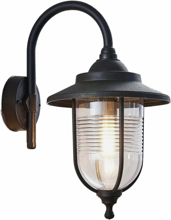 Lindby Applique Exterieur Naisha à intensité variable (Moderne) en Noir (1 lampe,à E27), Murale Exterieur, Luminaire Lampe Jardin, Eclairage