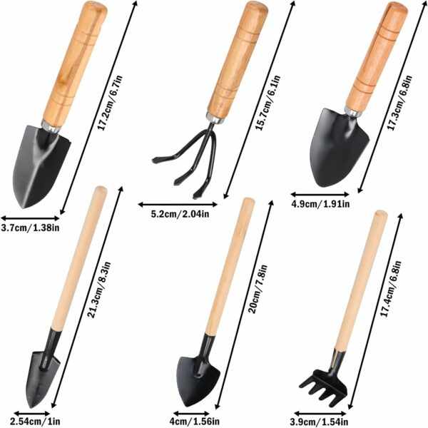 Bohrma 6 Pcs Mini Outils de Jardin avec Manche en Bois – Image 2