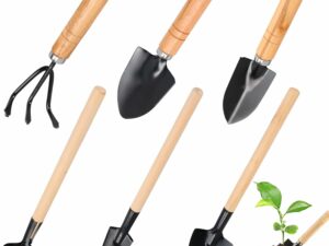 Bohrma 6 Pcs Mini Outils de Jardin avec Manche en Bois Kit Jardinage Mini Outils de Jardin Kit Ensemble Outils Jardinage en Acier Lnoxydable Kits d'outils de Jardinage Outils de Jardinage pour Balcon