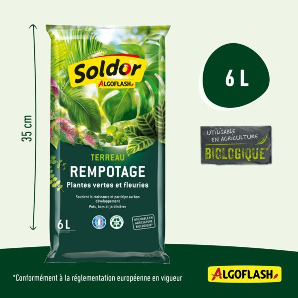 ALGOFLASH Terreau Rempotage Plantes Vertes et Plantes Fleuries – Image 4