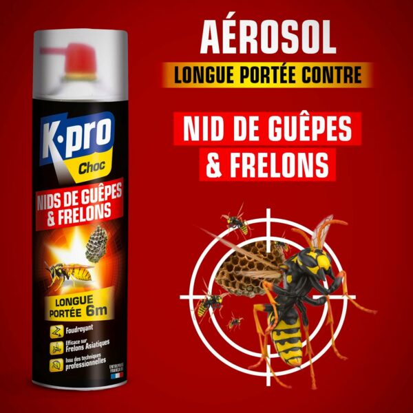 K.PRO Choc - Spray Aérosol Nid de Guêpes et Frelons – Image 2