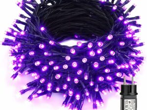 BrizLabs Halloween Décoration Guirlandes Lumineuses, 20M 200 LED Extérieur Noël Guirlandes Électrique 8 Modes Imperméable Lumières de Luciole pour Intérieur Horreur Fête Jardin Balcon Terrasse,Violet