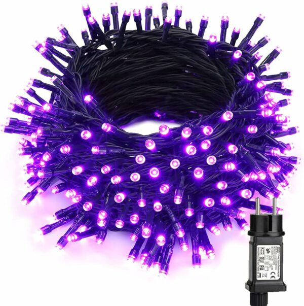 BrizLabs Halloween Décoration Guirlandes Lumineuses, 20M 200 LED Extérieur Noël Guirlandes Électrique 8 Modes Imperméable Lumières de Luciole pour Intérieur Horreur Fête Jardin Balcon Terrasse,Violet