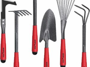 FLORA GUARD Outils de Jardin, Ensemble d'outils de Jardin 6 pièces, des Outils à Main de Jardin avec têtes en Acier à Haute teneur en Carbone