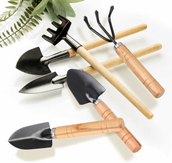 Bohrma 6 Pcs Mini Outils de Jardin avec Manche en Bois – Image 4