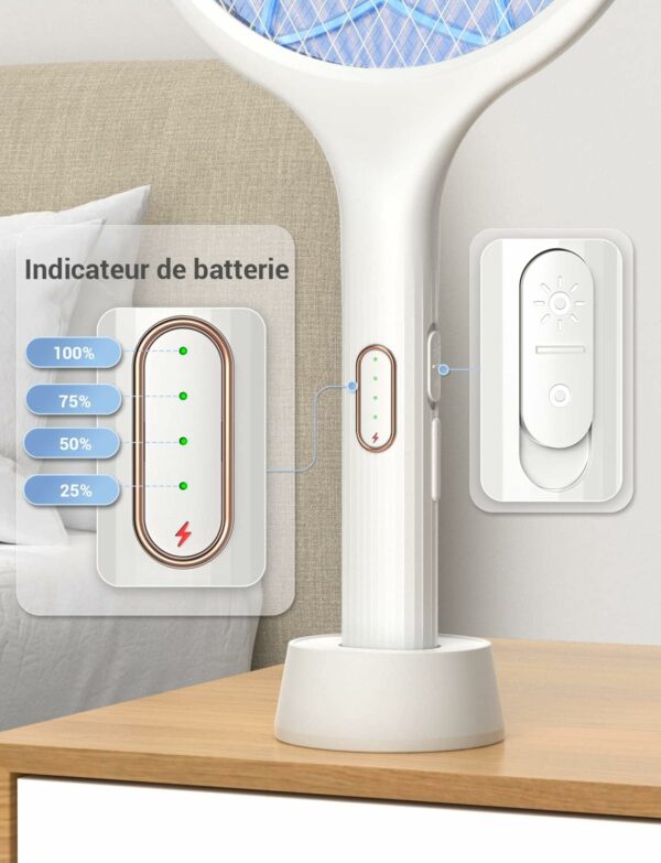 YISSVIC Raquette Electrique Insectes, Raquette Anti Moustiques Électrique – Image 3