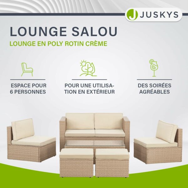 Juskys Salon de Jardin Salou en polyrotin – Image 2