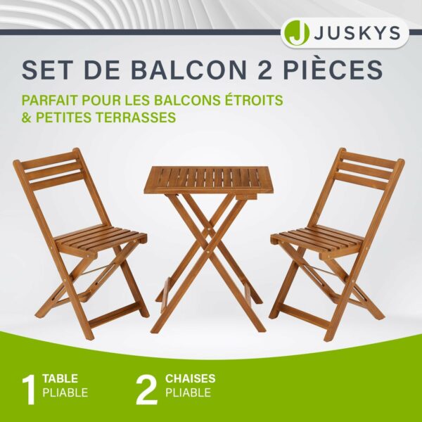 Juskys Ensemble de Meubles de Balcon Bala – Image 2