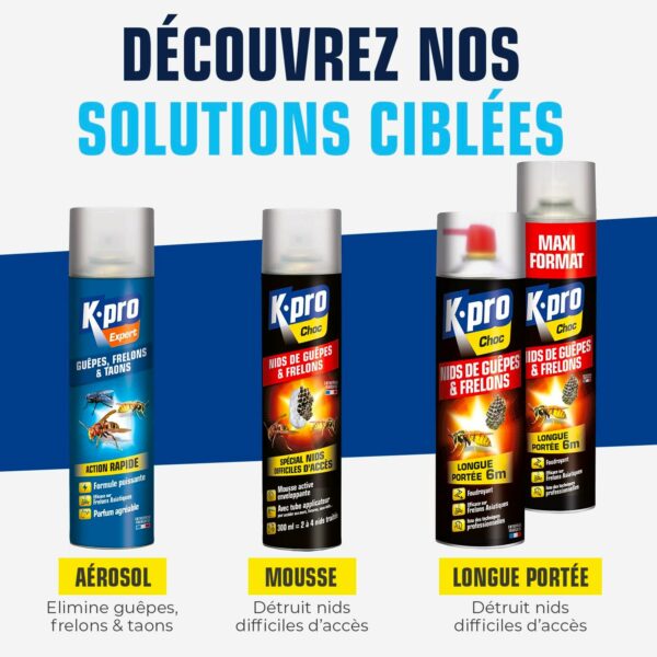 K.PRO Choc - Spray Aérosol Nid de Guêpes et Frelons – Image 5