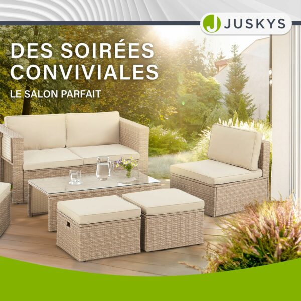 Juskys Salon de Jardin Salou en polyrotin – Image 6