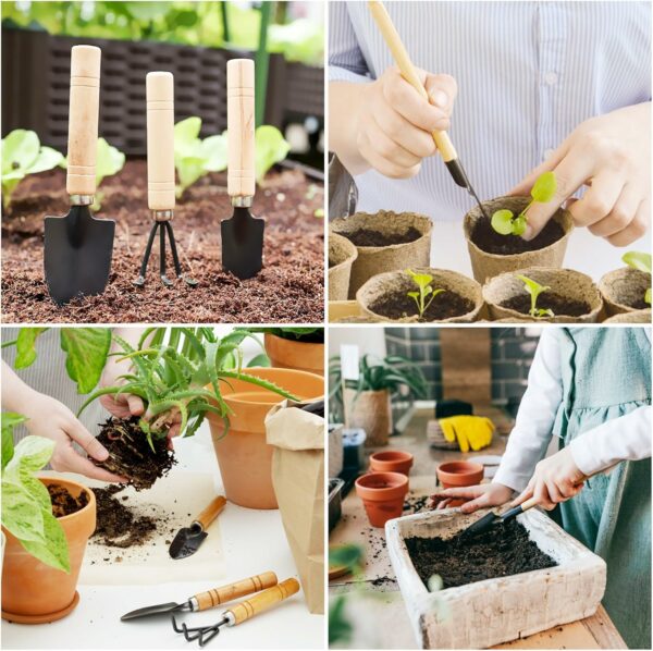 Bohrma 6 Pcs Mini Outils de Jardin avec Manche en Bois – Image 6