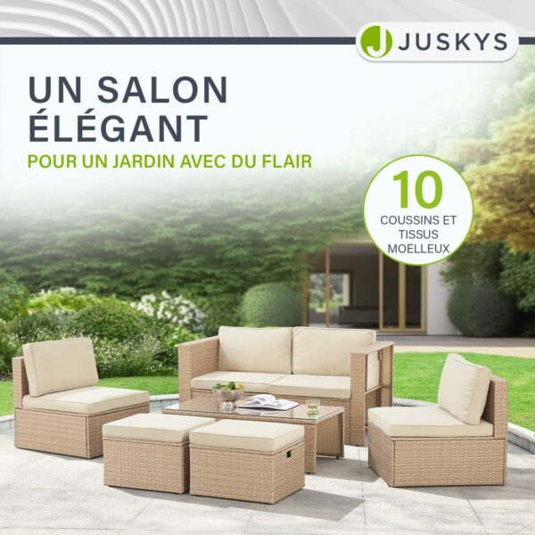 Juskys Salon de Jardin Salou en polyrotin – Image 4