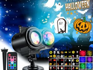 SHEDALED Projecteur d'extérieur LED étanche avec télécommande, projecteur de vacances pour Halloween, Noël, fête, cour, décorations de jardin