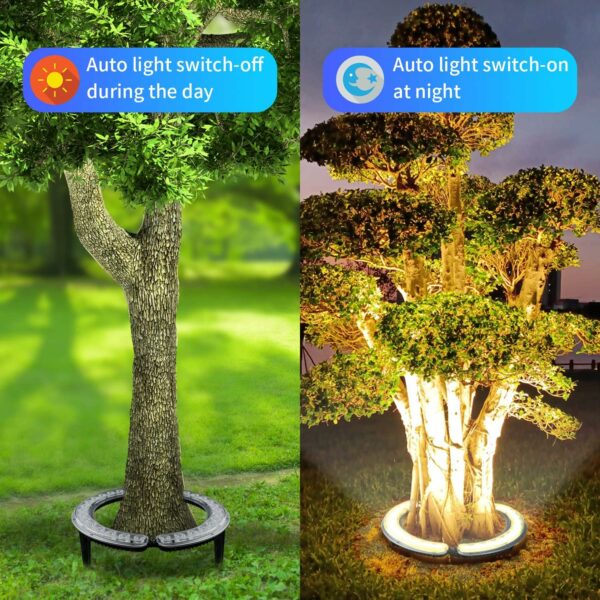 Projecteurs solaires de paysage pour grand arbre et palmier, super lumineux, 32 LED, 5 V, 12 000 mAh, projecteurs de Noël du crépuscule à l'aube, décoration extérieure, parc, maison, jardin, fête de – Image 6