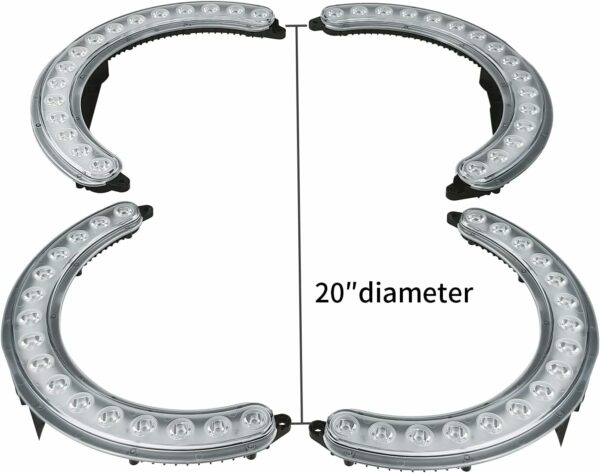 Projecteurs solaires de paysage pour grand arbre et palmier, super lumineux, 32 LED, 5 V, 12 000 mAh, projecteurs de Noël du crépuscule à l'aube, décoration extérieure, parc, maison, jardin, fête de – Image 3