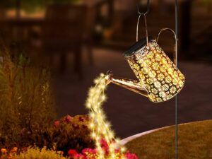 Lampes solaires d'extérieur pour cour, arrosoir solaire avec lumières en cascade, lumières solaires de jardin pour terrasse, jardin, décoration solaire, lumières d'allée, décoration d'extérieur pour