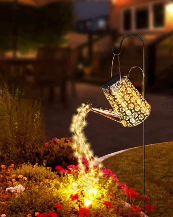 Lampes solaires d'extérieur pour cour, arrosoir solaire avec lumières en cascade, lumières solaires de jardin pour terrasse, jardin, décoration solaire, lumières d'allée, décoration d'extérieur pour