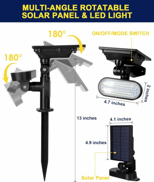 HAARAY Lot de 4 spots solaires d'extérieur étanches à changement de couleur, lampes solaires de jardin, marche/arrêt automatiques, pour l'extérieur, multicolore – Image 4