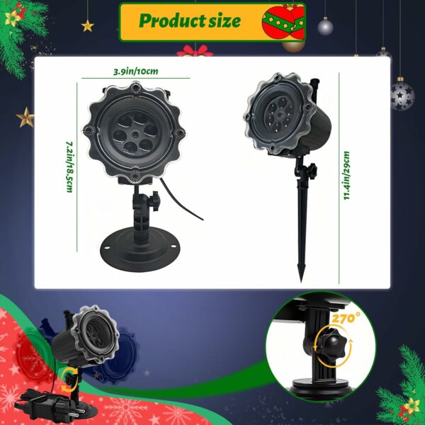 CDOUTSUN Projecteur de lumières d'extérieur pour Halloween, Noël, projecteur de vacances étanche avec 12 motifs de diapositives pour Halloween, Noël, décorations de paysage – Image 2