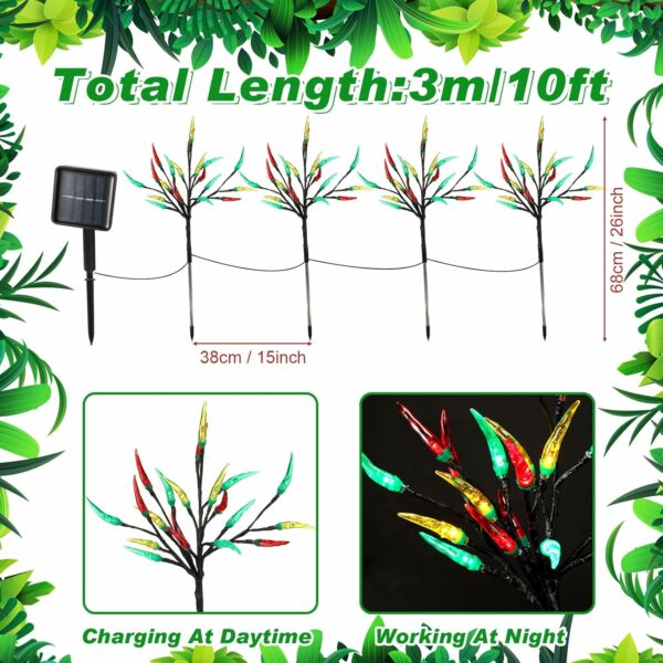 Rossesay Lot de 80 lampes solaires à DEL sur piquet de 4 m pour le Nouvel An chinois, paysage d'arbre - Lumière décorative d'extérieur pour festival, printemps, mariage, Noël, extérieur, cour, allée – Image 2