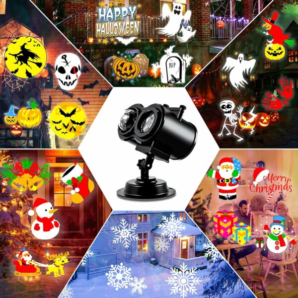 Projecteur de Noël extérieur LED étanche avec télécommande et minuterie pour Noël, Halloween, fête, décoration de jardin – Image 5