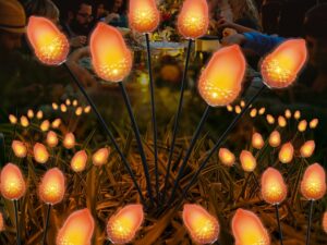 X-GiftKey Lot de 2 lampes solaires en forme de gland de Thanksgiving - 12 LED artificielles - Pour la maison, la récolte d'automne, la fête de Noël