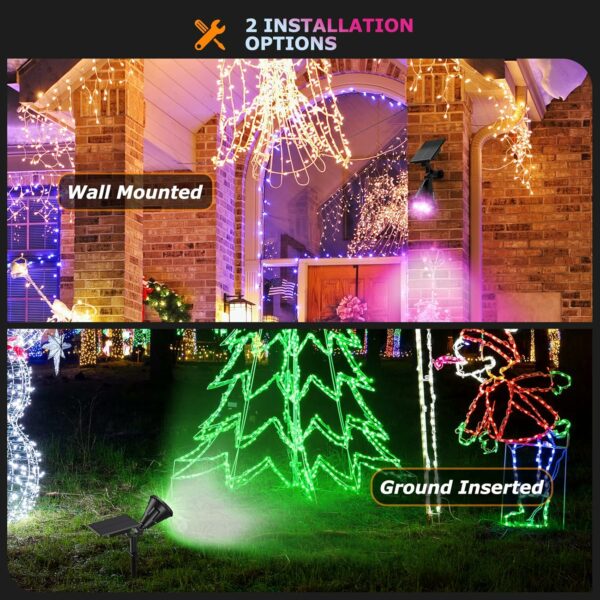 XTGTP Spot solaire de couleur pour extérieur, 21 LED à changement de couleur, décorations d'Halloween et de Noël, IP67, étanche RVB, décoration pour allée, jardin, piscine, patio, arbre – Image 5