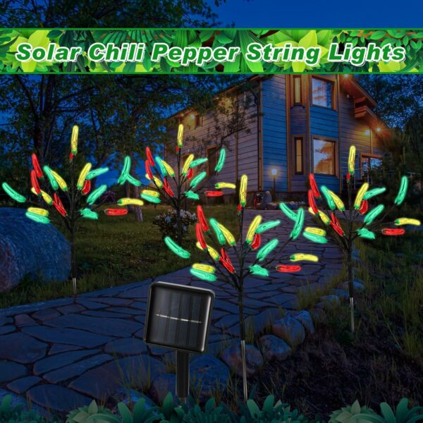 Rossesay Lot de 80 lampes solaires à DEL sur piquet de 4 m pour le Nouvel An chinois, paysage d'arbre - Lumière décorative d'extérieur pour festival, printemps, mariage, Noël, extérieur, cour, allée – Image 3