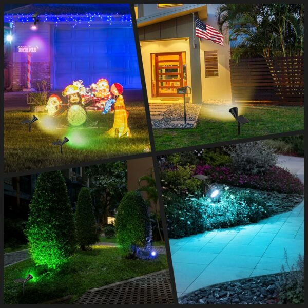 XTGTP Spot solaire de couleur pour extérieur, 21 LED à changement de couleur, décorations d'Halloween et de Noël, IP67, étanche RVB, décoration pour allée, jardin, piscine, patio, arbre – Image 6